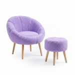 Tugitool koos jalatoega Hanah Home Lida, violetne v., 42 cm x 75 cm x 100 cm