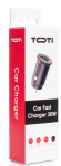 Auto laadija Toti, USB Type C/USB Type A/Cigarette Lighter Socket, must v., 30 W