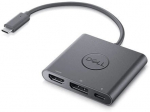 Adapter Dell USB-C To HDMI/DP With Power Pass-Through USB Type-C, DisplayPort / HDMI / USB, 0.18 m, must v.