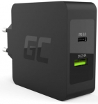 Telefoni laadija Green Cell CHAR10, USB Type-C, must v., 45 W