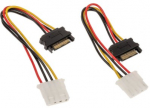 Kaabel Akasa SATA to Molex AK-CBPW03-KT02 4 pin Molex, SATA, 0.15 m, must v./punane v./kollane v.