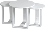 Kohvilaud Kalune Design Mira 3 Pcs, valge v., 52 cm x 52 cm x 47 cm