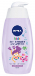 Laste du&scaron;igeel ja &scaron;ampoon Nivea Sparkle Berry 2in1, 500 ml