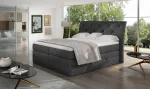 Voodi kahekohaline kontinentaalne Mirabel Inari 96, 160 x 200 cm, tumehall v., madratsiga