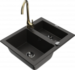 K&ouml;&ouml;givalamu Mexen Carlos 6518581500-75+670200-50+66921-70, graniit, 58 cm x 47 cm x 17.7 cm, metallic black/gold+gold(b)