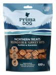 Koeramaius Prima Dog Northern Treats Reindeer & Turkey Bits, kalkun/hirveliha, 0.15 kg