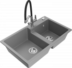 K&ouml;&ouml;givalamu koos kraaniga Mexen Tomas Duo, graniit, 80 cm x 50 cm x 19 cm, h&otilde;be/must/hall