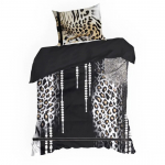 Voodipesukomplekt Eva 22, must v./hele pruun v., 70 x 80 cm, 140 x 200 cm