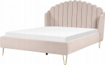 Voodi kahekohaline Beliani Ambillou, 160 x 200 cm, kuldne v./pruunikas v., ilma madratsita, p&otilde;hjalippidega