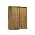 Riidekapp ADRK Modi, tamm v./must v., 160 cm x 64 cm x 200 cm