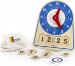 Puidust kell Viga Toys Learning Time, 28.5 cm, sinine v./pruun v.