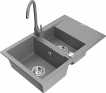 K&ouml;&ouml;givalamu koos kraaniga Mexen Gaspar, graniit, 73 cm x 47 cm x 17.7 cm, hall/kroom