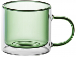 Topeltseinaga klaasist tass Ambition Fuzzy Green, l&auml;bipaistev v./roheline v., 0.250 l