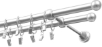 Kardinapuu komplekt Olimp Kulka, 200 cm, &Oslash; 19 mm, matt kroom v.