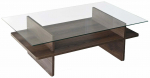 Kohvilaud Kalune Design Saga, p&auml;hklipuu v./l&auml;bipaistev v., 65 cm x 105 cm x 35 cm