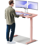 Arvutilaud reguleeritava k&otilde;rgusega Desktronic HomeOne 828 840, 120 cm x 60 cm, 119 cm, roosa v.