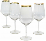 Veiniklaaside komplekt Hermia Avantgarde, klaas, 0.49 l, 4 tk, kuld v.