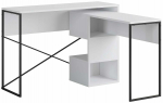 Kirjutuslaud ja riiul Kalune Design Badau 855DTE3864, 102.5 cm x 110 cm, 77 cm, valge v./must v.