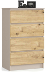 Kummut Akord K60 4SZ CLP PK, ka&scaron;miir v./artisan oak v., 99 cm x 60 cm x 40 cm