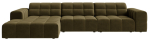 Nurgadiivan Cosmopolitan Design Chicago Bluvel 77, oliiv v., vasak, 167 x 294 cm x 78 cm