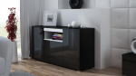 Kummut Cama Meble Viva 150, valge v./must v., 80 cm x 45 cm x 150 cm