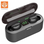 WoW F9 Sport & Leisure Super-Fit TWS Bluetooth 5.1 stereok&otilde;rvaklapid HD mikrofoniga LED laadimisega USB Powerbank Black