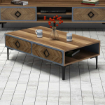 Kohvilaud Kalune Design Samba, sinine v./p&auml;hklipuu v., 105 cm x 60 cm x 34.6 cm