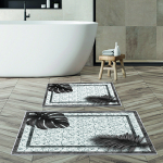 Vannitoamattide komplekt Foutastic 299ANR1631, valge v./must v., 150 cm x 60 cm