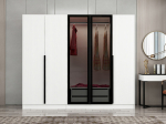 Riidekapp Kalune Design Kale Plus 7811, valge v./hall v., 52 cm x 225 cm x 210 cm