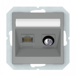 Arvuti ja antenni pesa Vilma QR1000, matt hall