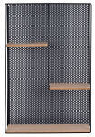 Seinariiul Domoletti Rhys, pruun/must, 40 cm x 10 cm x 60 cm