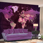 Fototapeet Artgeist Purple World Map, 70 cm x 100 cm