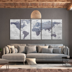Reproduktsioon Artgeist Concrete World Map N7341-DK, 200 cm x 80 cm
