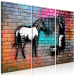 Reproduktsioon Artgeist Washing Zebra - Colourful Brick HK8788-DKX, 120 cm x 80 cm