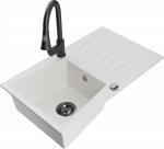 K&ouml;&ouml;givalamu koos kraaniga Mexen Cesar Elia, graniit, 77.5 cm x 47 cm x 20 cm, valge/must