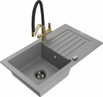 K&ouml;&ouml;givalamu koos kraaniga Mexen Pablo Duo, graniit, 75.2 cm x 43.6 cm x 16.1 cm, must/kollane/hall