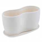 Lillepott, keraamiline, 29.5 cm x 12 cm, valge v.