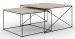 Kohvilaudade komplekt ADRK Licco 2in1, must v./pruunikas v., 65 - 75 cm, 2 tk