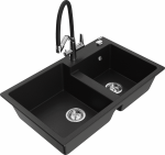 K&ouml;&ouml;givalamu koos kraaniga Mexen Tomas, graniit, 80 cm x 50 cm x 19 cm, kroomi/must