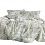 Voodipesukomplekt SBA-119, valge v./beež v./roheline v., 70 x 80 cm, 160 x 200 cm