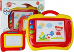 Joonistustahvel, komplekt Lean Toys 2in1 Funny, punane v./kollane v., 2 tk