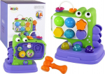 Vormi sorteerija, dinosaurus Lean Toys Whac A Mole, 25 cm, roheline v./violetne v.