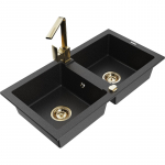 K&ouml;&ouml;givalamu Mexen Mario, graniit, 82 cm x 43.6 cm x 16.1 cm, kuldne v./h&otilde;be v./must v.