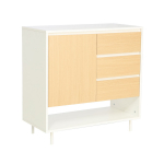 Kummut Home4you Herta, valge v./puidu v., 80 cm x 80 cm x 40 cm
