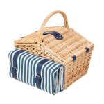 Kandekorv, toidule Homla Trivelle 889085, sinine v./valge v./roheline v., 40 x 28 x 20 cm