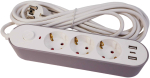 Pikendusjuhe Besk, 9130841, 3G1.0, 3 m, IP20, 3 pesa, 3USB, l&uuml;litiga