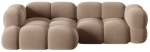 Nurgadiivan Cosmopolitan Design Loretto Vogue 3, tume beež v&auml;rv, vasak, 147 x 250 cm x 68 cm