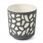 Lillepott Lamela Duet 761-18, plastik, valge/hall