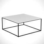 Kohvilaud Kalune Design Poly, valge v./must v., 75 cm x 75 cm x 43 cm