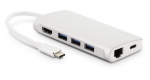 Dock jaam LMP USB-C mini Dock USB-C male, SD/MicroSD/HDMI/3 x USB/RJ-45/USB-C female, h&otilde;be v.